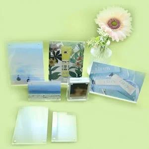 (상품선택 1.얇은 소형 6X9cm)아크릴 POP 스탠드 메뉴판 꽂이 자석 가격표 3type 미니 쇼케이스 이름표 네