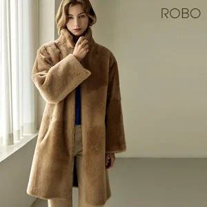 로보 리버시블 집업 무스탕 코트