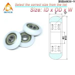 1 개 8x30x9 미리메터 마이크로 나일론 휠 BSR60830-9 30 미리메터 POM 코팅 풀리 8x30x9 로잉 롤러 미니