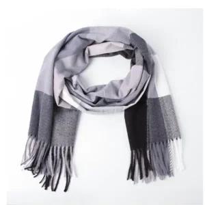 ( )크리스마스 체크 방한 목도리 머플러 그레이 롱 선물 커플 겨울 여자 남자