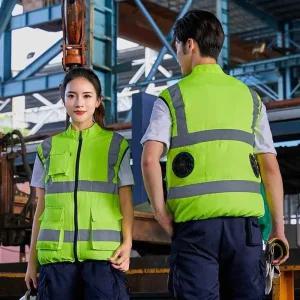 선풍기조끼 냉풍작업복 여름 냉각 팬 작업복 에어팬