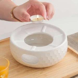 힐링마음 도자기 티워머 화이트 육각