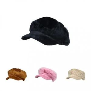 겨울 여성 밍크털 꼭지 화가모자 빵모자 팔각모 베레모 SLG1492