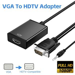 APC VGA to HDTV 컨버터 고화질 오디오 비디오 케이블 어댑터 입력 HD 출력 컴퓨터 노트북 TV 프로젝터용