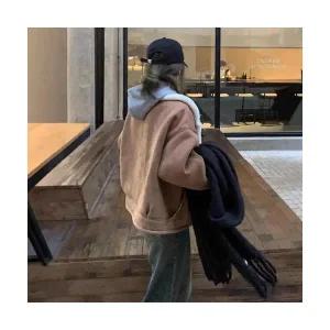 여성 가죽 자켓 기모 도톰 마이야르 긴팔 코트 겨울 빈티지 워머 스위트 퍼 상의 MODU4