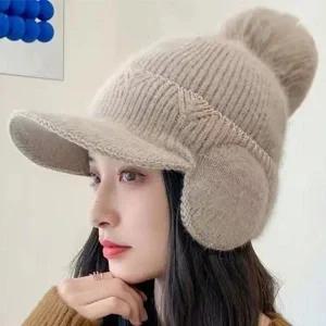 여성 방풍 방한 왕방울 니트 귀마개모자 할머니모자 니트모자 야구모자 왕방울모자 겨울모자 여자모자
