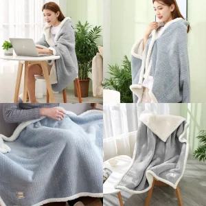 망토담요 포근양털 러블리 똑딱이 무릎담요 어깨담요