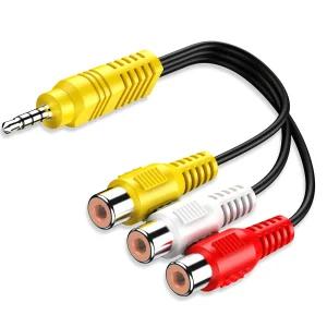 TCL TV용 BERLAT 비디오 AV 부품 어댑터 케이블 교체 3 RCA에서 입력 - 23CM /9인치