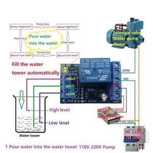 2in 1 펌프 부어 물 자동 컨트롤러 DC 12V 액체 레벨 센서 스위치 릴레이 모듈 전동 어항 Waterhouse Irrig