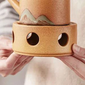 타임힐링 도자기 티워머 라이트브라운