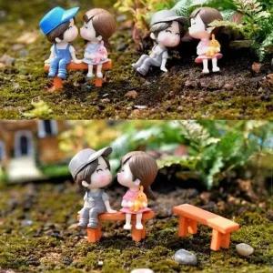 벤치커플 차량용 피규어 테라리움 소품