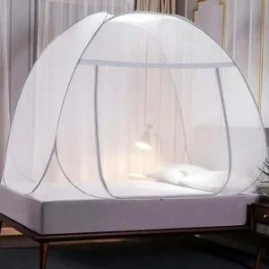 원터치 모기장 180x200cm 그레이 공원 프레임 야외 휴대용 접이식 간편 설치 텐트