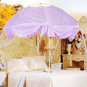 모기장 180x200cm 퍼플 여름 방충망 간편설치 대형 레이스 바닥일체형 텐트형