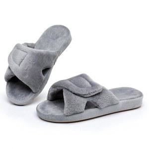 깃업 여성용 조절 가능한 슬 메모리 폼 하우스 슈즈 아늑한 아치 지지대 정형화 힐 컵 관절염 부종 논 슬립 고무 밑창, 오픈 토 퍼지 슬라이드 샌들