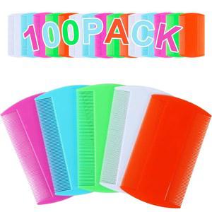 고양이 개를 위한 RMERVE 100개 5가지 색상의 양면 이빨 애완동물 벼룩 빗 벌크와 작은 진드기 실내용