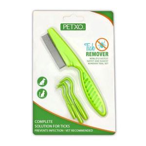 개, 고양이, 인간을 위한 홈 진드기 제거 도구 | 초안전 제거기 머리와 몸 전체 없는 방제 제품 반려동물용 벼룩 빗 3개 팩.