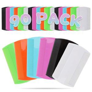 BUWUSMU 90개 고양이 개용 양면 이빨 애완동물 벼룩 빗 벌크 및 작은 진드기 실내(6가지 색상)