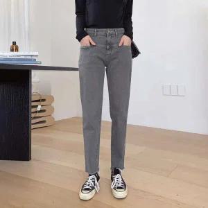 [하프클럽/]여성 절개 주머니 포인트 스키니핏 데님 팬츠