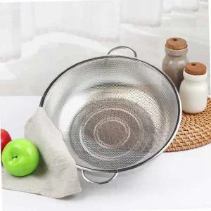 퀸센스 스텐 채반 양수 대형 업소 소쿠리 바구니 32cm