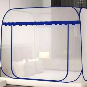 원터치 침대모기장 150x200cm 블루 접이식 야외 여름 휴대용 간편 설치 텐트 벌레
