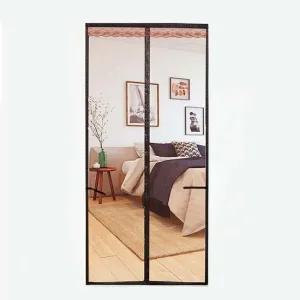 모기장 90x210cm 브라운 입구 출입문 커튼 미세망 현관 문틀 창문 도어 가림막