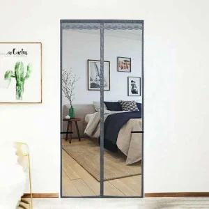모기장 100x210cm 그레이 가림막 입구 창문 출입문 현관 문틀 미세망 도어 분리형