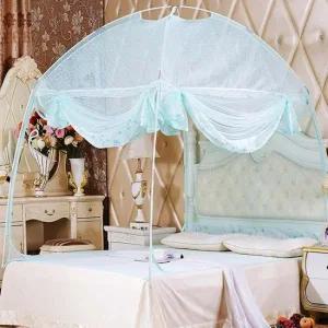 모기장 180x200cm 블루 간편설치 바닥일체형 캠핑 레이스 텐트형 전용가방 벌레