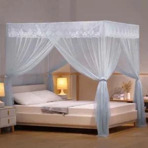 레이스 커튼형 침대 모기장 180x200cm 인디블루 캐캐노피모기장 케노피모기장