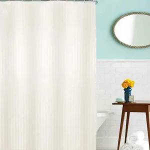 스트라이프 반투명 샤워 커튼(180x180cm) (아이보리) 생활용품 가정용품 생필품