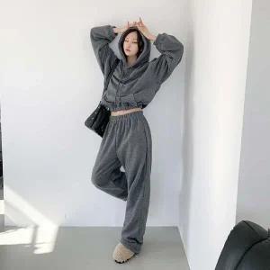 [하프클럽/]여성 소매 시보리 밴딩 아방 루즈핏 후드 티셔츠