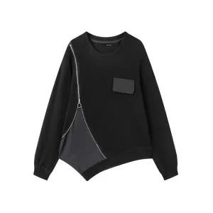 [하프클럽/]언발 레이어드 페이크 지퍼 맨투맨 티셔츠 (XP4LW012L0)