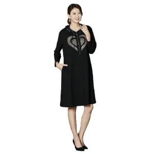 반지퍼 하트 후드 원피스