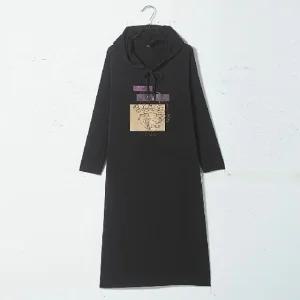 (우)[까르죠아]호피/블랙후드원피스