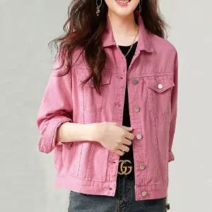 #핑크데님재킷