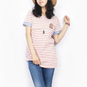 F.반팔해지단가라수유티- 여름 면 수유복 외출 티셔츠