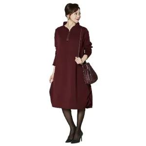 프릴넥 반지퍼 롱 원피스