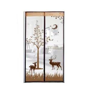 사슴 모기장 90x210cm 브라운 현관 커튼 방문 접착 입구 문틀 출입문 미세망 창문