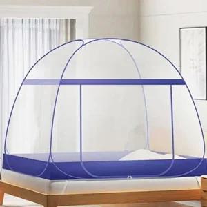 원터치 모기장 180x180cm 블루 소형 공원 방풍망 벌레 휴대용 접이식 간편 설치 야외