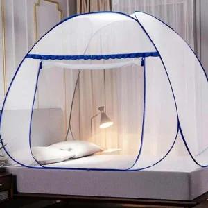 원터치 모기장 150x200cm 블루 휴대용 미세원단 아기 접이식 간편 설치 야외 텐트