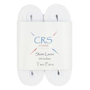 CRS 크로스 피겨 스케이트 레이스. 2쌍. 흰색, 폴리에스터, 아이스 스케이팅, 피겨 스케이팅 및 롤러 스케이트를 위한 스테이 타이트 스케이트 레이스