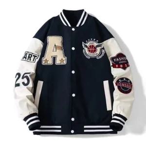 [파파브로] 남성 패치 오버핏 야구점퍼 LD-JUA-QSIS185-네이비