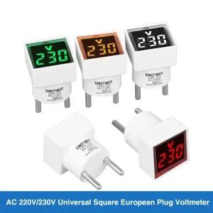 누설전류계 측정기 AC 50V-500V 정사각형 전압계 디지털 전압 테스터 모니터 EU 콘센트 LED 디스플레이 표