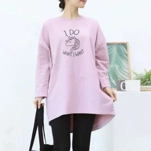 임산부 긴팔 유니콘 수유티셔츠 면 빅사이즈 수유복