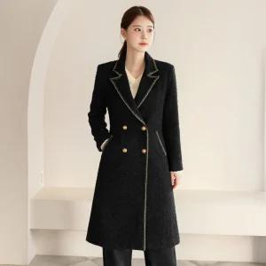 [시크라인] (~XXL까지) 제루안 트위드 울 롱 코트 겨울 아우터 하객룩 오피스룩 모임룩 격식룩 연말룩 빅사이즈