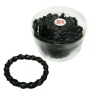 반짝검정고무줄 코사지통 30P 고무줄 머리끈 헤어 헤[WD7E46D]