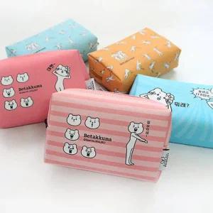 베타쿠마 적극적인곰 사각 파우치 / 화장품파우치 손가방
