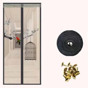 새 모기장 90x220cm 베란다 접착 가림막 커튼 현관 입구 문틀 출입문 미세망 창문