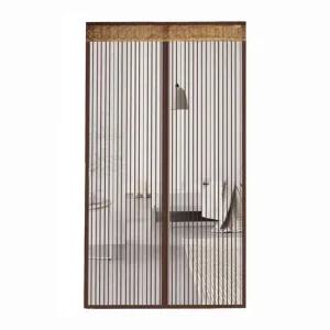 스트라이프 문모기장 브라운 90x210cm 현관모기장 모기장 방충망 현관방충망