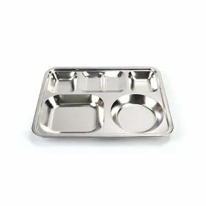 단체급식용 LY00WE21 4찬 스텐 사각 식판 스텐식판 급식식판 급