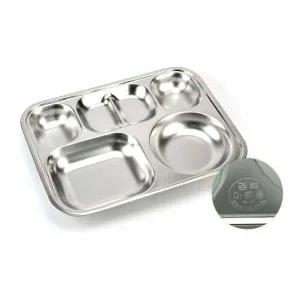 미니사각 YO08FV85 4찬 급식 스텐식판 고급형KB 급식용식판 배